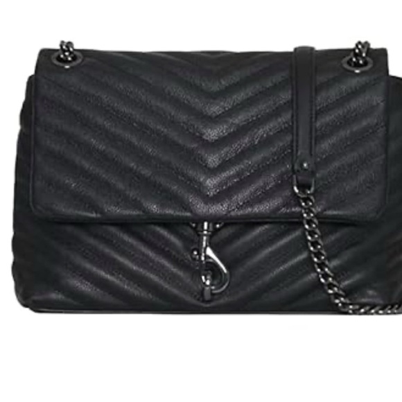 Rebecca Minkoff Handbags - Rebecca Minkoff Edie Nylon Jumbo Flap Quilted Black Shoulder Bag
